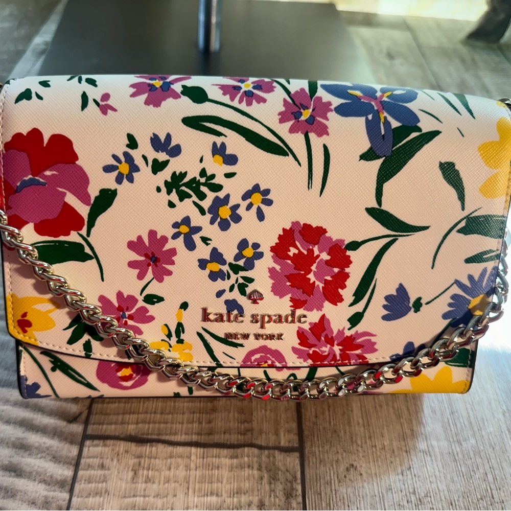 New Kate Spade Carson Garden Bouquet Convertible Crossbody Cream Multi Purse